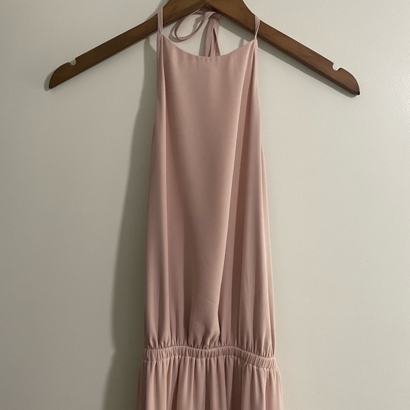 Show Me Your Mumu Heather Halter Dress Dusty Blush Crisp XSmall - Picture 4 of 5